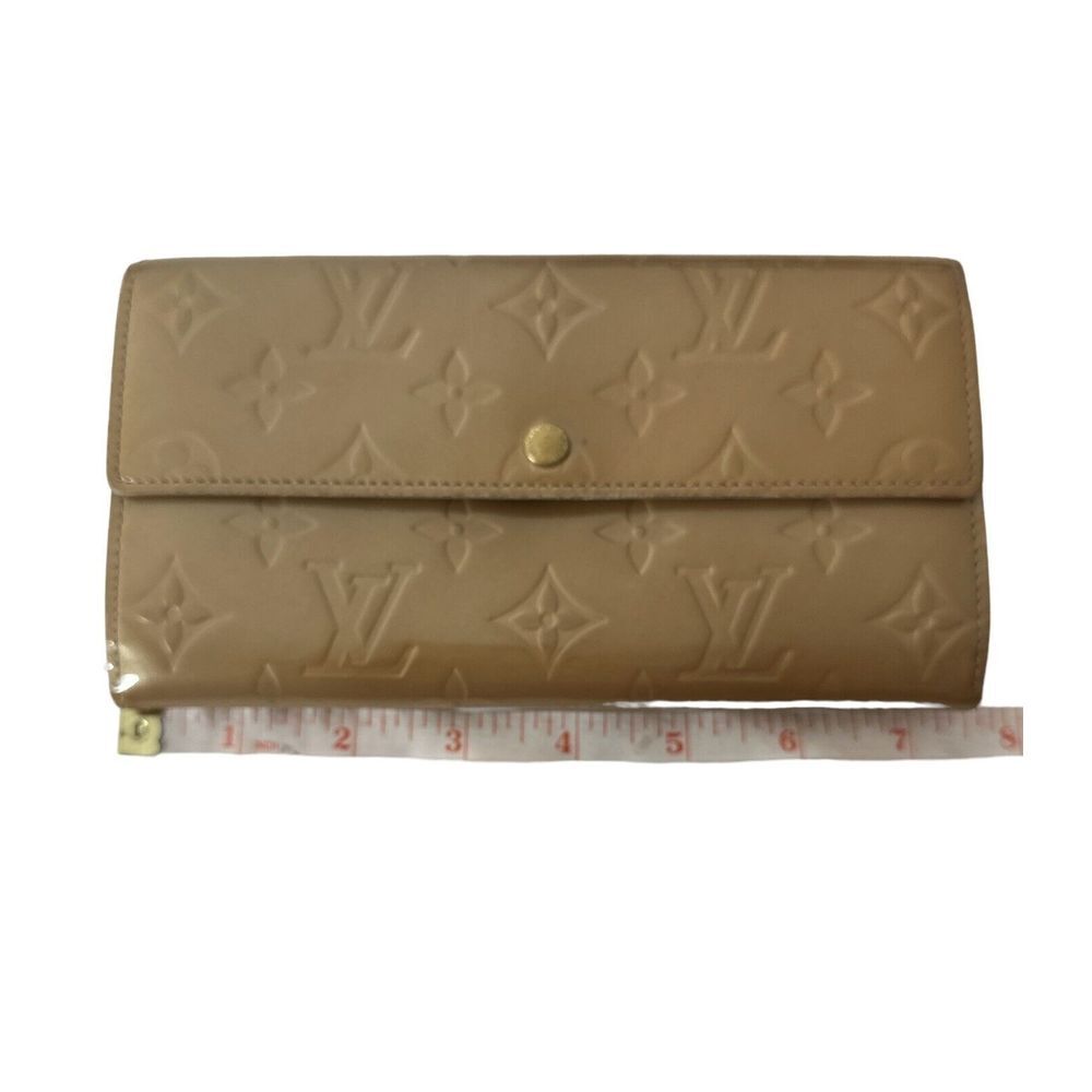 Louis Vuitton‎ Wallet Yellow Gold Vernis Monogram Organizer Slots Pocket 3 Fold - Picture 5 of 14